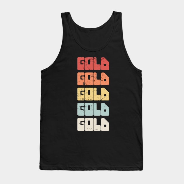 GOLD | Vintage 70s Gold Panning Text Tank Top by MeatMan